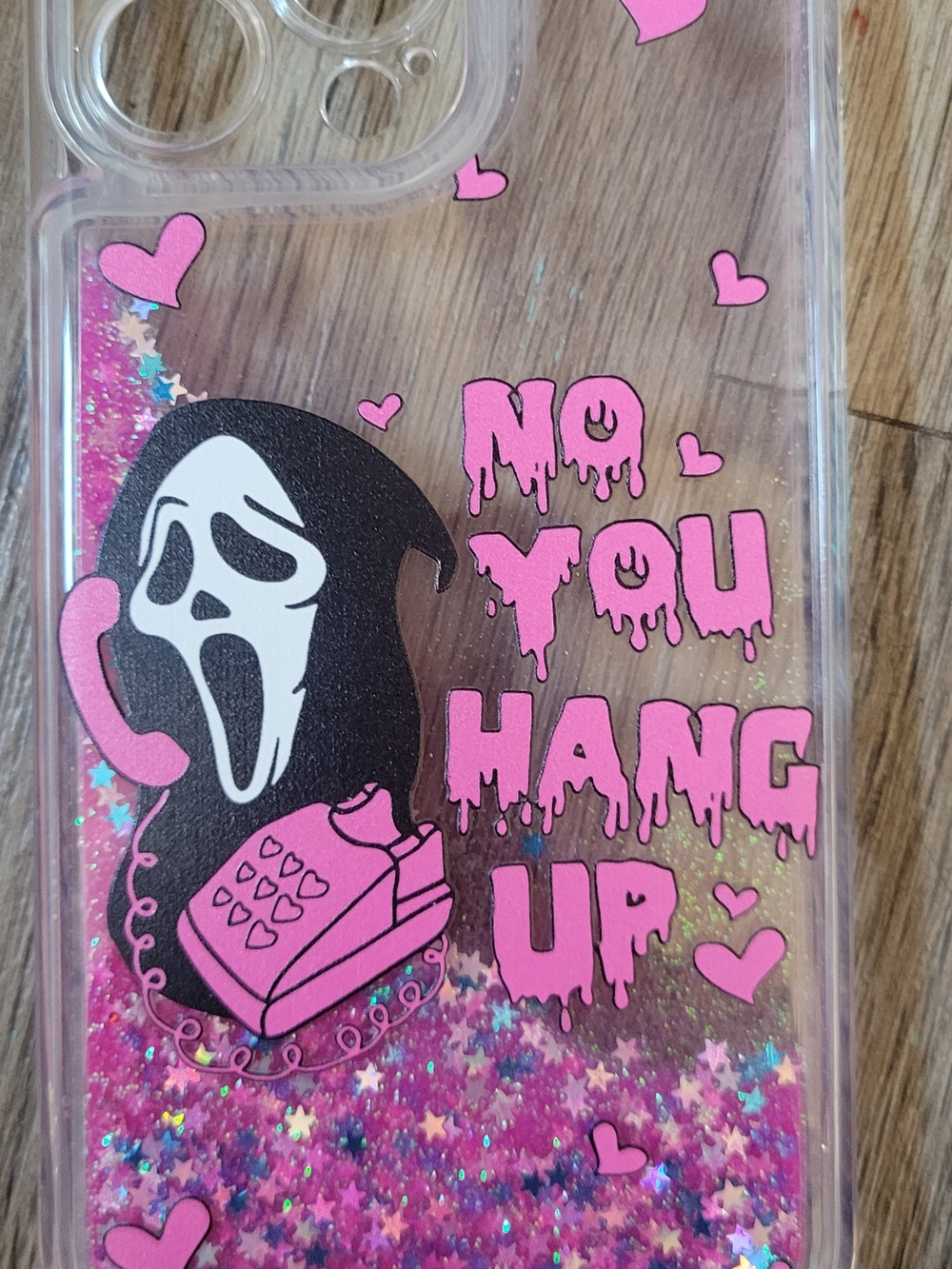 Iphone 14 Pink Glitter 'No You Hang Up' Novelty Phone Case